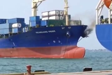 Video: Buques mercantes colisionan en Puerto Santo Tomás de Castilla